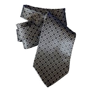 Zylos George Machado 100% Imported Silk Necktie Black and Cream